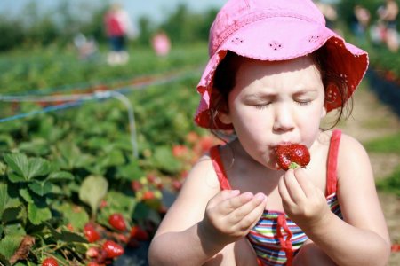 Девочка с клубникой