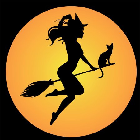 Красивая ведьма силуэт