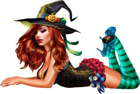 Ведьмочки на белом фоне