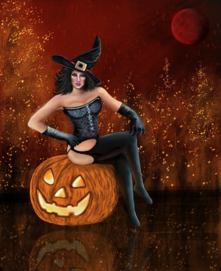 Ведьма на хэллоуин