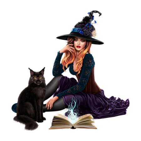 Ведьмочка с кошкой
