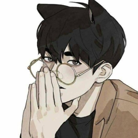 Парень в круглых очках арт