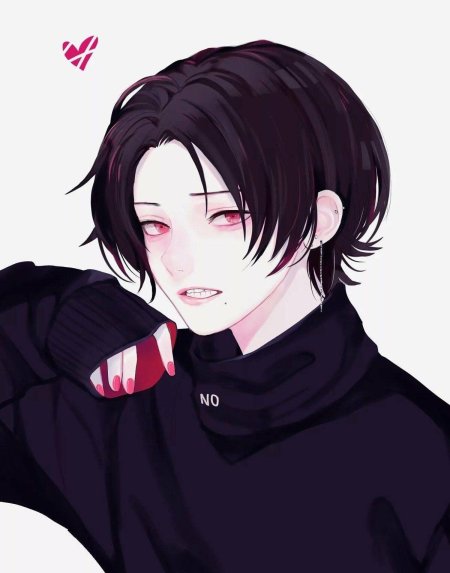 Арт парень с черными волосами