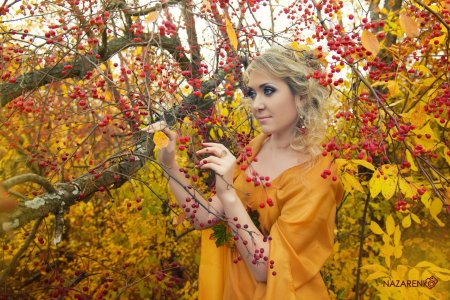 Красивая девушка осень