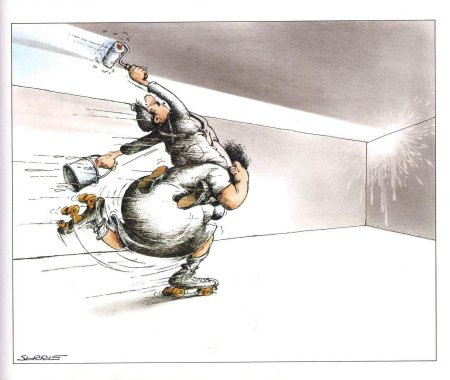 Натяжной потолок карикатура