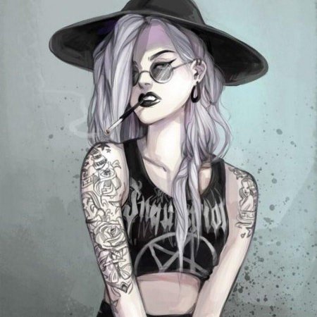 Девушка неформал арт