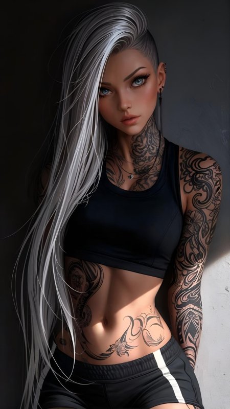 Девушка в татуировках