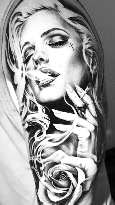 Тату в стиле чикано