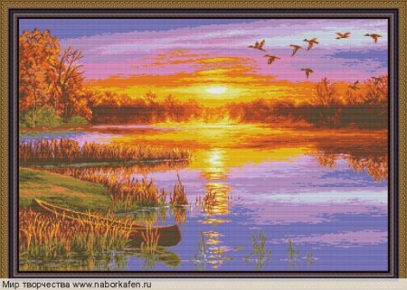 Вышивка крестом закат
