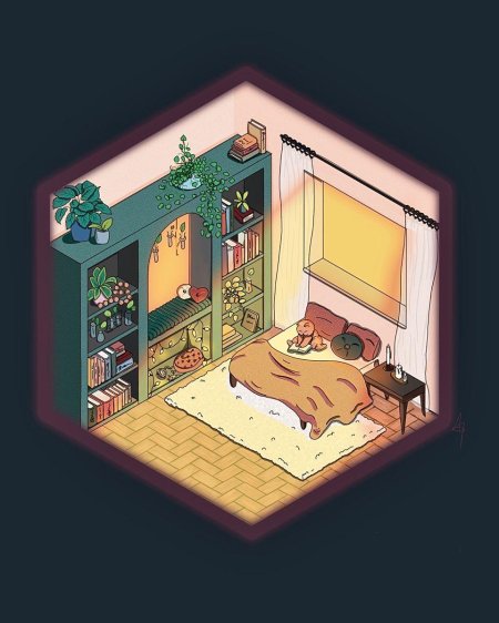 Изометрическая иллюстрация комната
