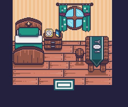 Пиксельный интерьер особняка
