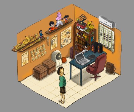 Изометрическая иллюстрация комната