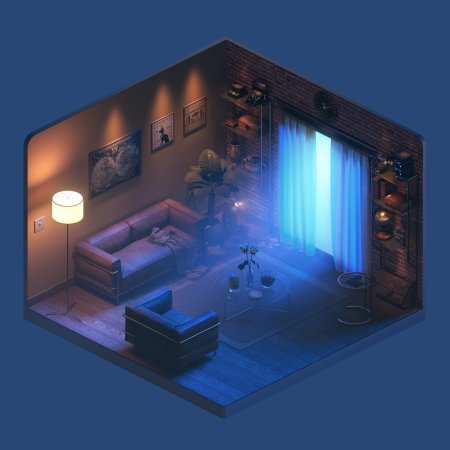 D isometric room