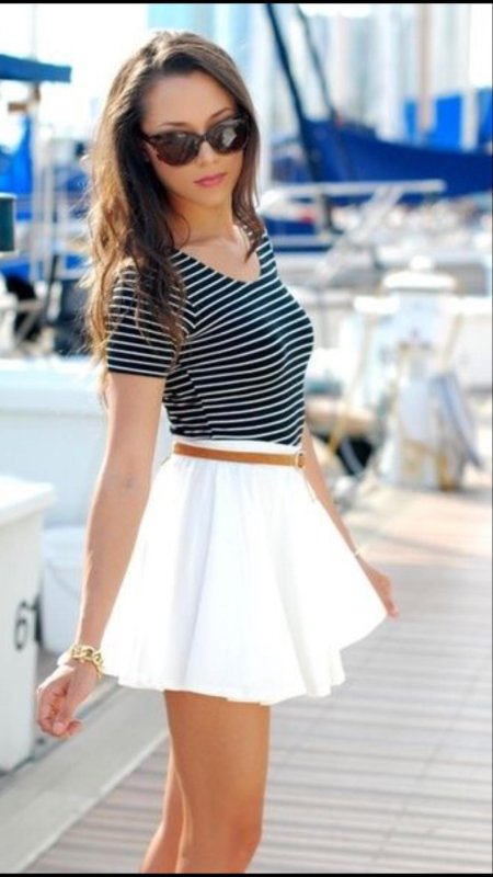 Белая юбка короткая