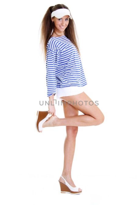 Девушка в тельняшке