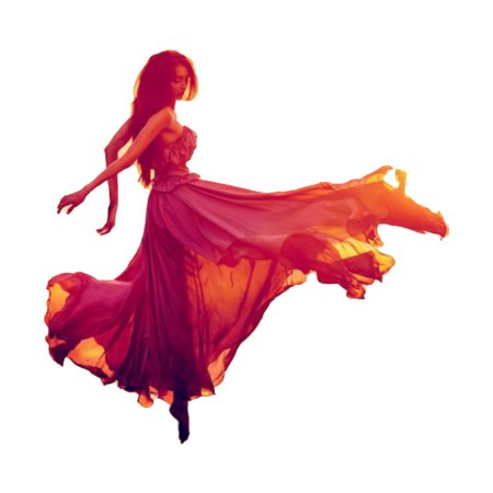 Танцующая девушка в платье