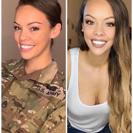 Девушки в униформе и без