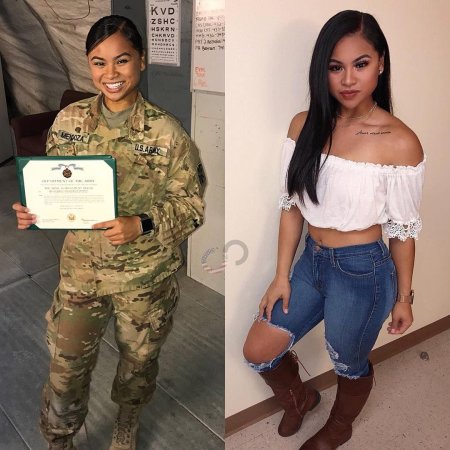 Девушка военная