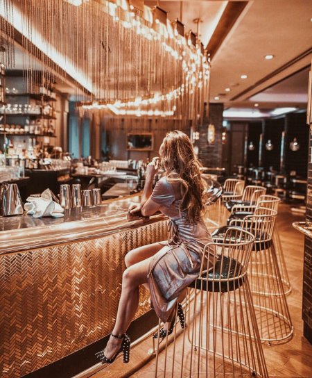 Красивые богатые девушки в ресторане