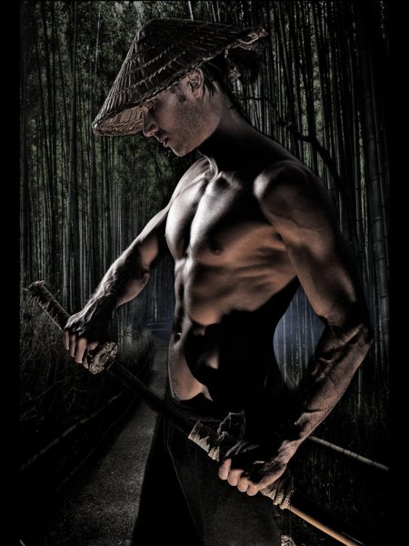 Фотосъёмка в самурайском стиле мужчины