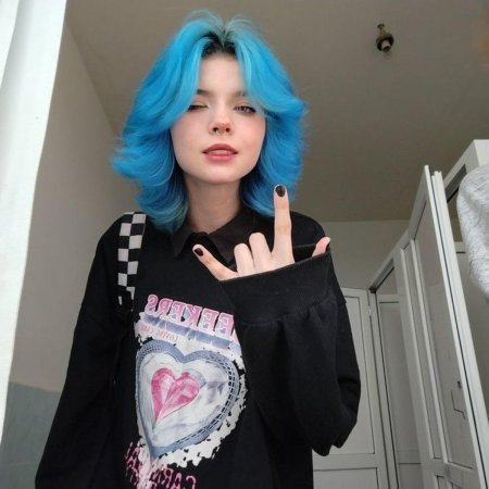 Синее окрашивание волос