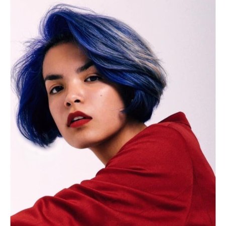 Короткие синие волосы