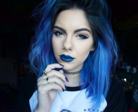 Кира рауш с синими волосами