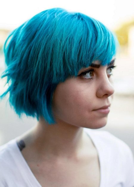 Синий цвет волос у девушек