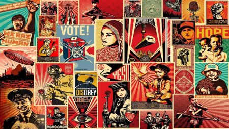 Плакат в советском стиле