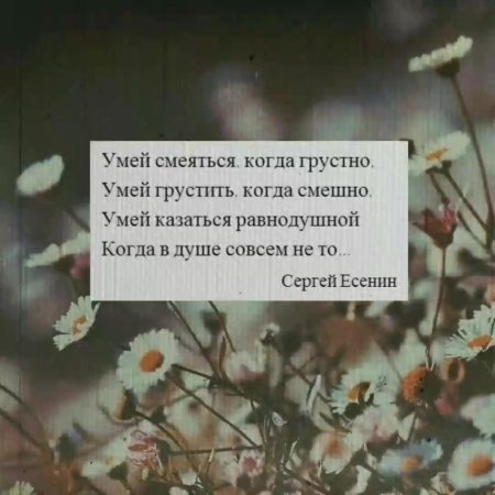 Есенин умей смеяться когда грустно