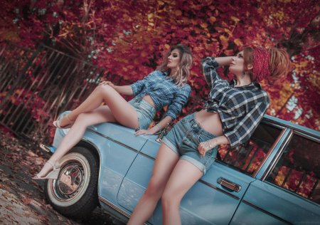 Фотосессия с ретро автомобилем