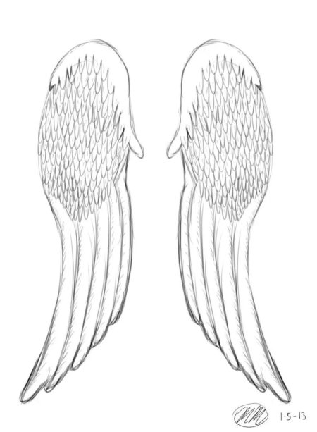 Крылья ангела рисунок карандашом для срисовки
