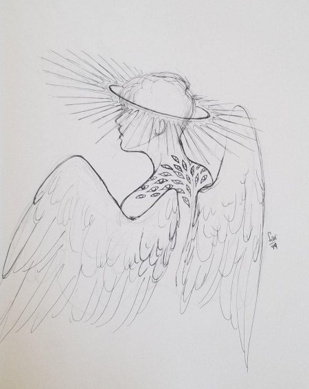 Рисунки карандашом ангелов