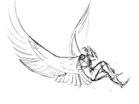 Человек с крыльями скетч