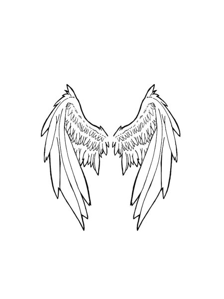 Раскраска крылья ангела