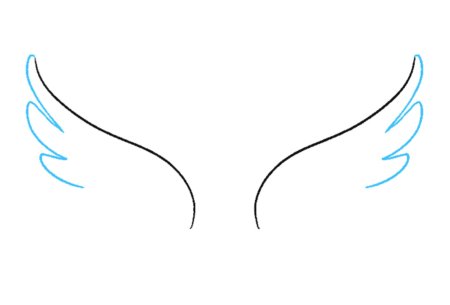 Крылья карандашом легкие и красивые
