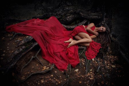 Девушка в длинном платье