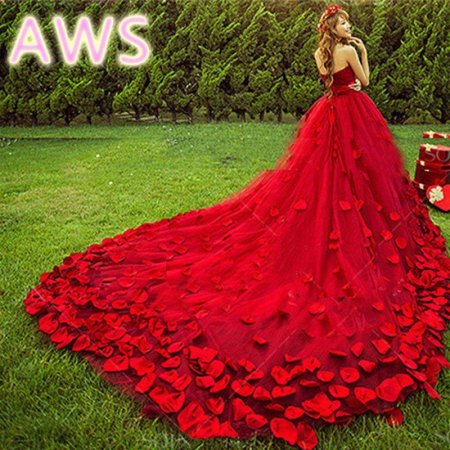 Красное свадебное платье