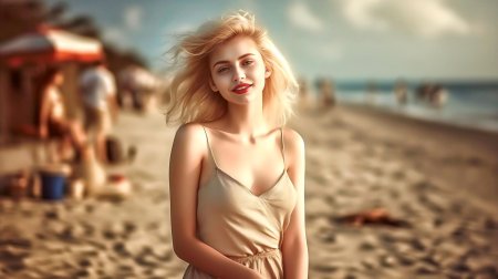 Девушки блондинки на пляже