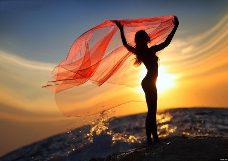 Закат девушка