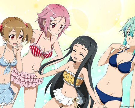 Аниме девушки в купальниках