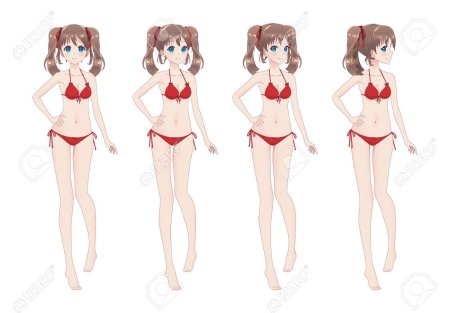 Аниме девушка в купальнике полный рост