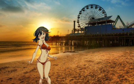 Пляж аниме