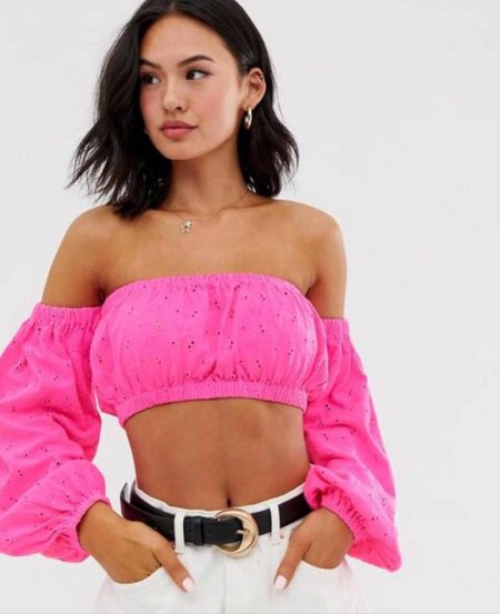 Топ с пышными рукавами