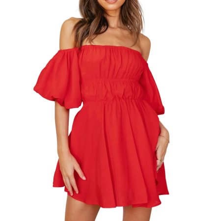 Летнее платье с открытыми плечами