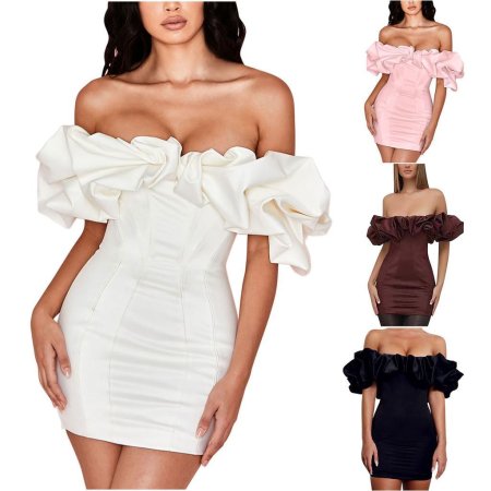 Облегающее платье с открытыми плечами