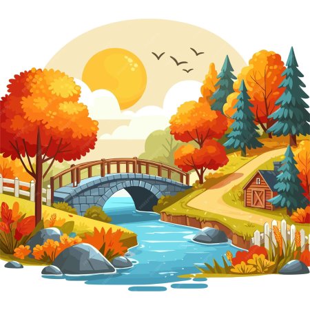 Осень векторная графика