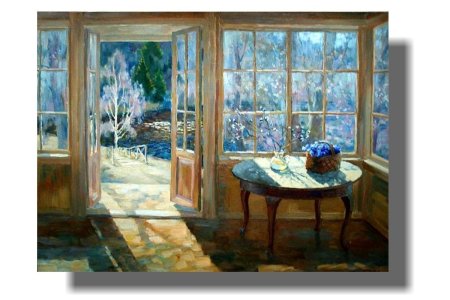 Станислав жуковский художник \ окно\ весна