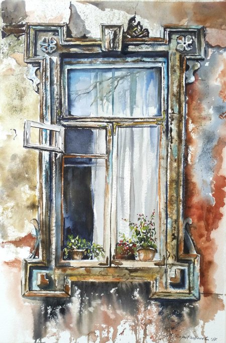 Окно акварелью