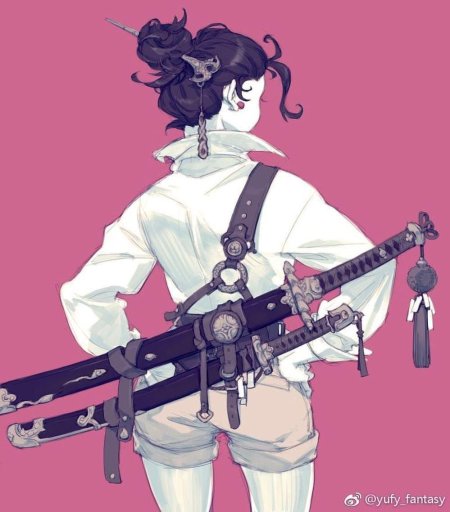 Девушка самурай киберпанк